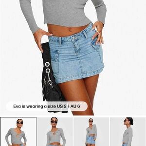 Princess Polly Light Blue Mini Skirt